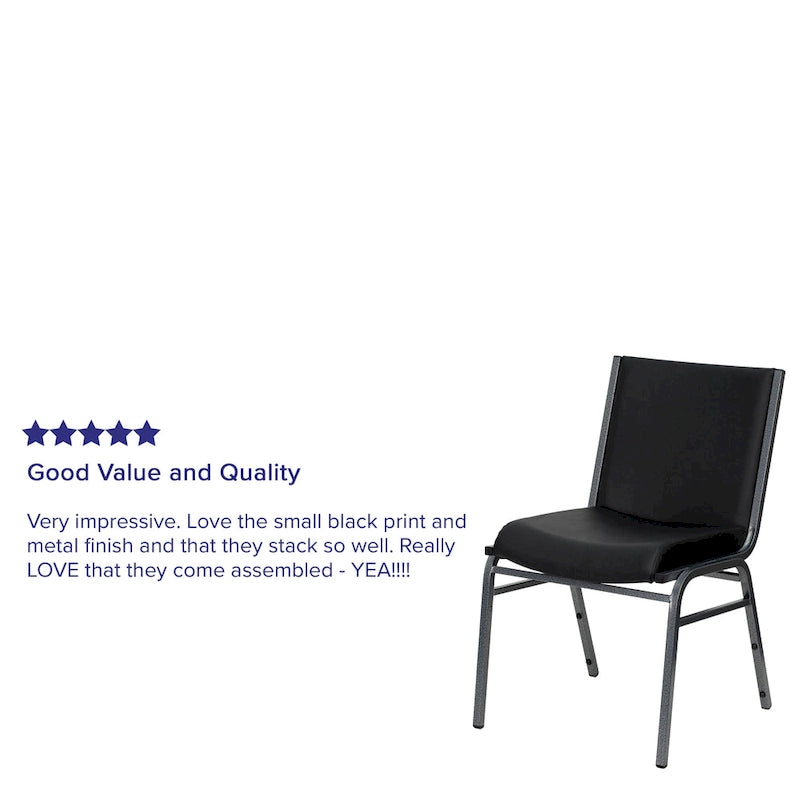 Chaise empilable polyvalente – Tissu/Vinyle, lot de 4, empilable jusqu'à 12 chaises