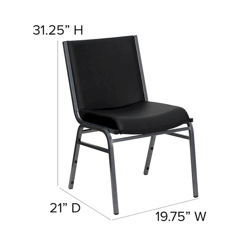 Chaise empilable polyvalente – Tissu/Vinyle, lot de 4, empilable jusqu'à 12 chaises