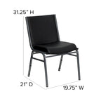 Chaise empilable polyvalente – Tissu/Vinyle, lot de 4, empilable jusqu'à 12 chaises