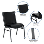 Chaise empilable polyvalente – Tissu/Vinyle, lot de 4, empilable jusqu'à 12 chaises