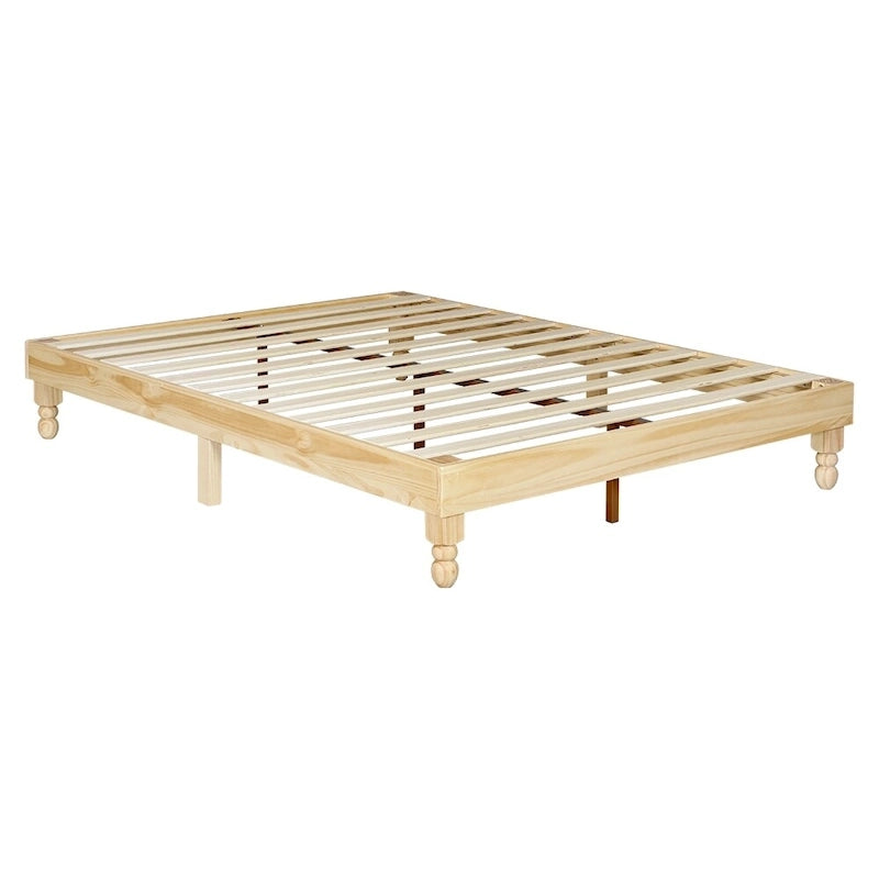 Cadre de lit plateforme en bois naturel – Lit double / Queen / King