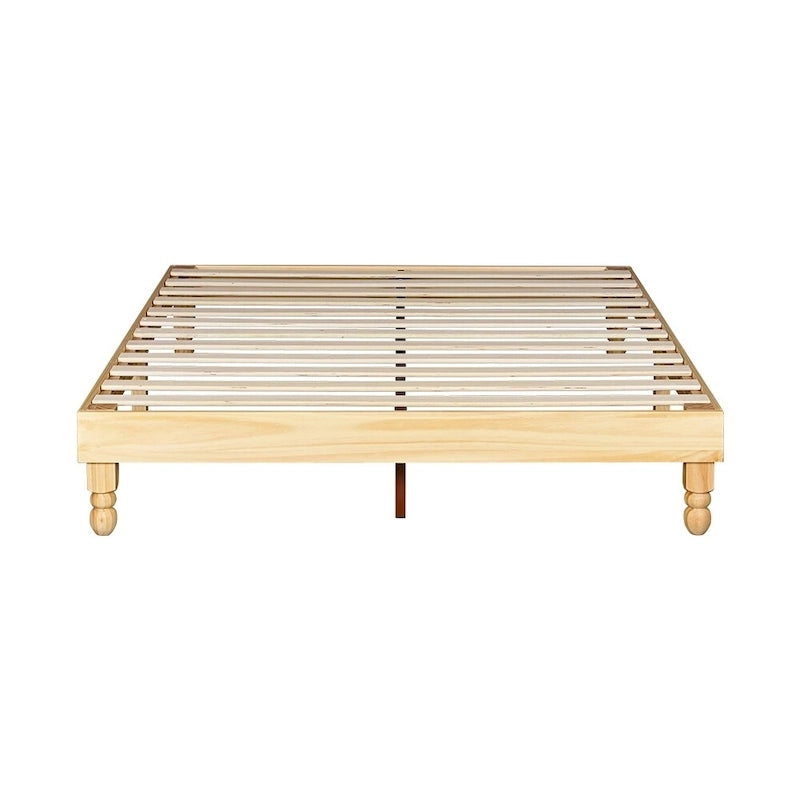 Cadre de lit plateforme en bois naturel – Lit double / Queen / King