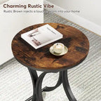 Table d'appoint ronde en forme de C, effet marbre blanc+or / marron rétro+noir, 1 personne
