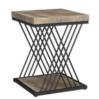 Table d'appoint carrée, style moderne du milieu du siècle, faux marbre blanc+or / gris+noir