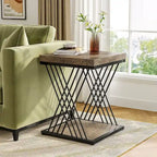 Table d'appoint carrée, style moderne du milieu du siècle, faux marbre blanc+or / gris+noir