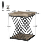 Table d'appoint carrée, style moderne du milieu du siècle, faux marbre blanc+or / gris+noir