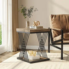 Table d'appoint carrée, style moderne du milieu du siècle, faux marbre blanc+or / gris+noir