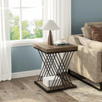 Table d'appoint carrée, style moderne du milieu du siècle, faux marbre blanc+or / gris+noir