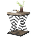 Table d'appoint carrée, style moderne du milieu du siècle, faux marbre blanc+or / gris+noir