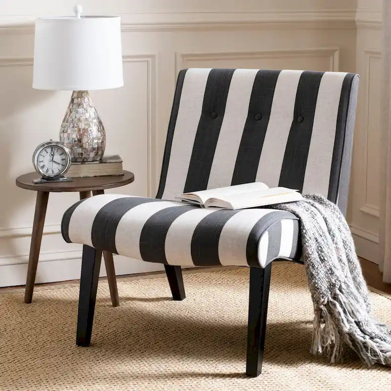 Fauteuil d'appoint rembourré de style Mid-Century – Vert forêt / Noir et blanc / Pois de senteur – 1 personne