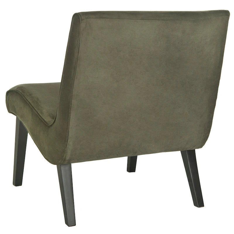 Fauteuil d'appoint rembourré de style Mid-Century – Vert forêt / Noir et blanc / Pois de senteur – 1 personne
