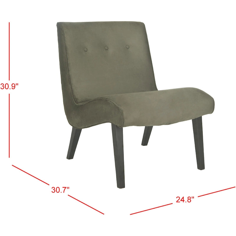 Fauteuil d'appoint rembourré de style Mid-Century – Vert forêt / Noir et blanc / Pois de senteur – 1 personne