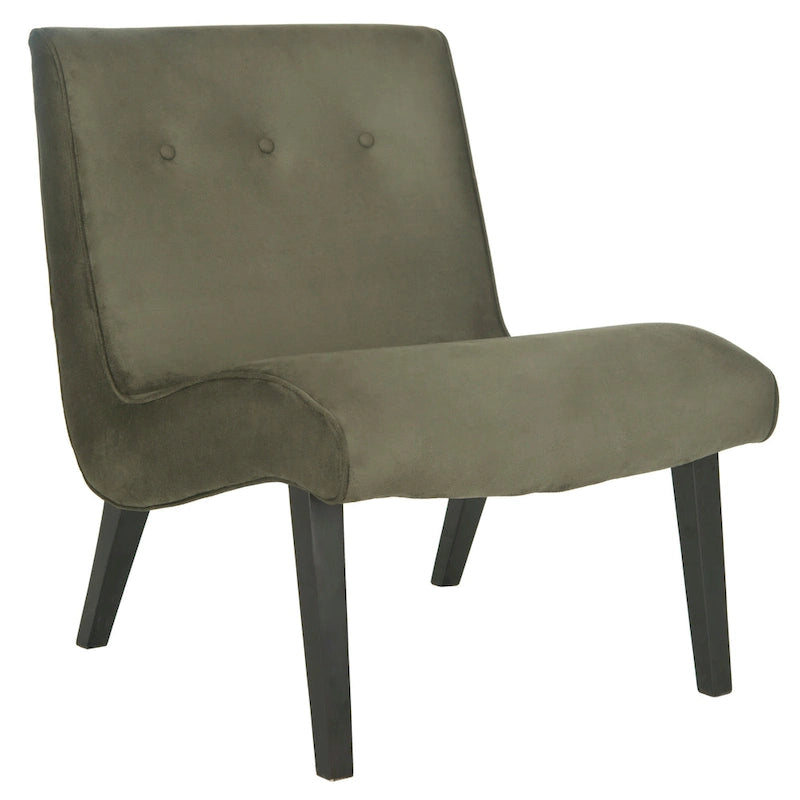 Fauteuil d'appoint rembourré de style Mid-Century – Vert forêt / Noir et blanc / Pois de senteur – 1 personne