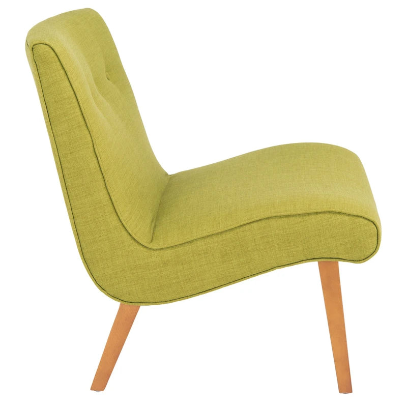 Fauteuil d'appoint rembourré de style Mid-Century – Vert forêt / Noir et blanc / Pois de senteur – 1 personne