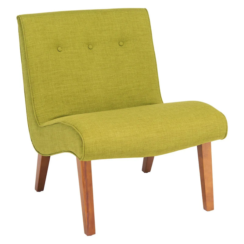 Fauteuil d'appoint rembourré de style Mid-Century – Vert forêt / Noir et blanc / Pois de senteur – 1 personne
