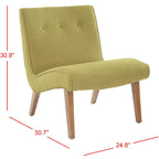 Fauteuil d'appoint rembourré de style Mid-Century – Vert forêt / Noir et blanc / Pois de senteur – 1 personne