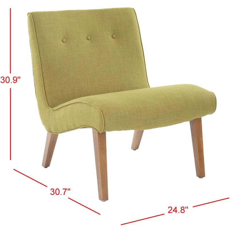 Fauteuil d'appoint rembourré de style Mid-Century – Vert forêt / Noir et blanc / Pois de senteur – 1 personne