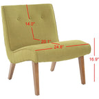Fauteuil d'appoint rembourré de style Mid-Century – Vert forêt / Noir et blanc / Pois de senteur – 1 personne