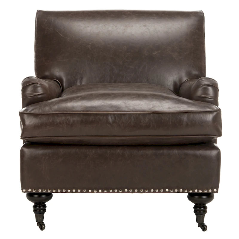 Fauteuil Club – Émeraude / Marron antique / Or antique / Noir et blanc / Rose poudré / Bleu marine / Marron | Une place