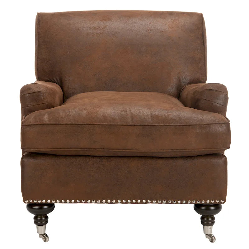 Fauteuil Club – Émeraude / Marron antique / Or antique / Noir et blanc / Rose poudré / Bleu marine / Marron | Une place