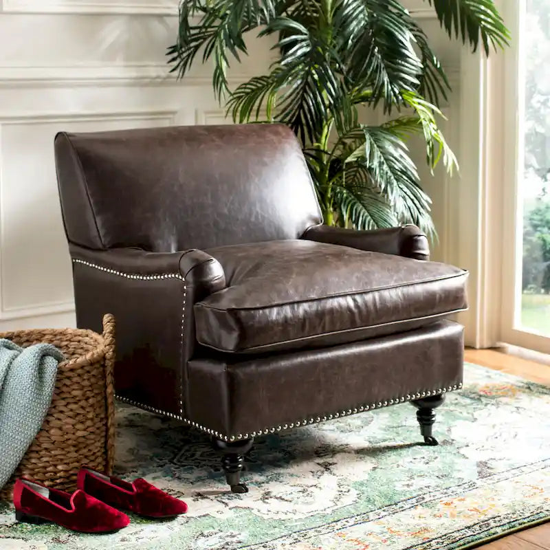 Fauteuil Club – Émeraude / Marron antique / Or antique / Noir et blanc / Rose poudré / Bleu marine / Marron | Une place