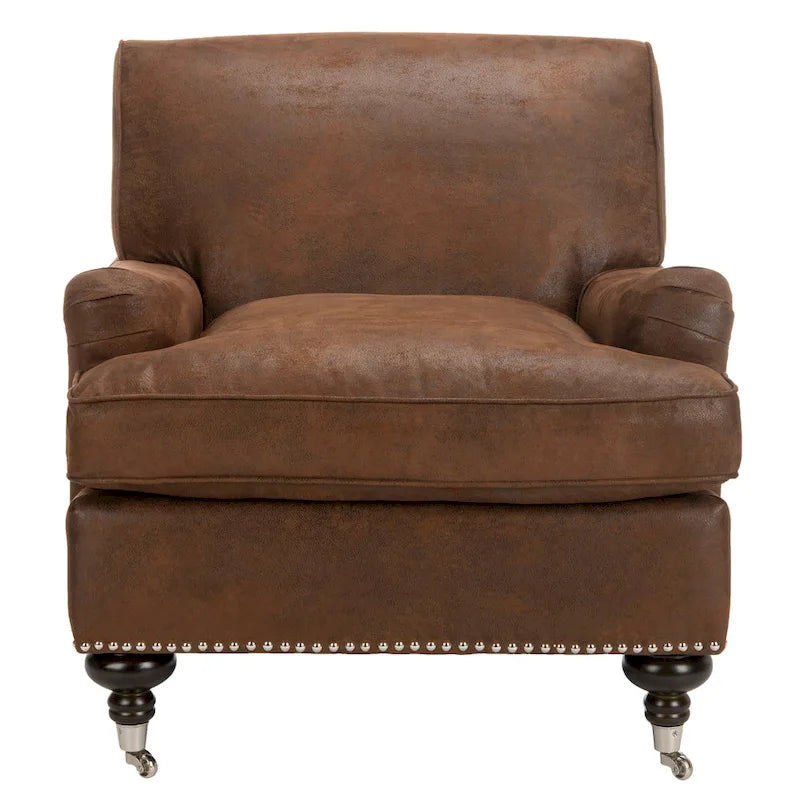 Fauteuil Club – Émeraude / Marron antique / Or antique / Noir et blanc / Rose poudré / Bleu marine / Marron | Une place