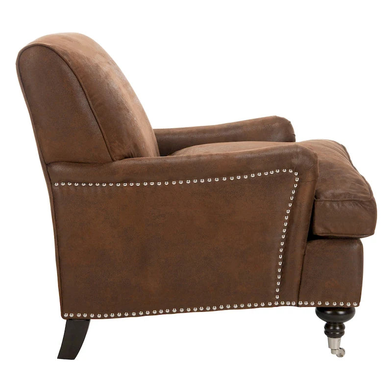 Fauteuil Club – Émeraude / Marron antique / Or antique / Noir et blanc / Rose poudré / Bleu marine / Marron | Une place