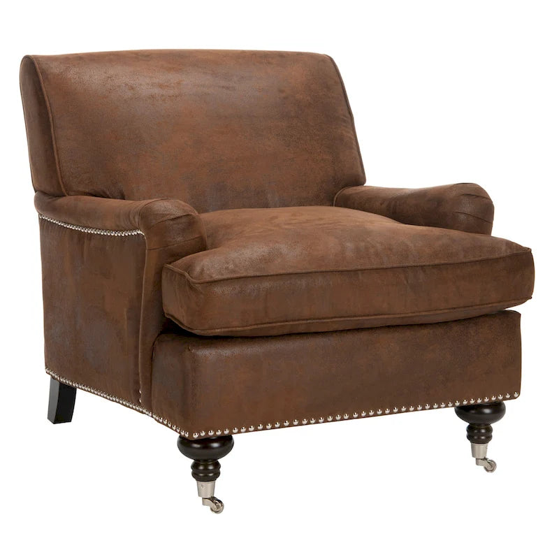 Fauteuil Club – Émeraude / Marron antique / Or antique / Noir et blanc / Rose poudré / Bleu marine / Marron | Une place