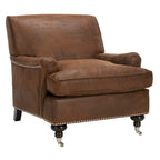 Fauteuil Club – Émeraude / Marron antique / Or antique / Noir et blanc / Rose poudré / Bleu marine / Marron | Une place