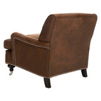 Fauteuil Club – Émeraude / Marron antique / Or antique / Noir et blanc / Rose poudré / Bleu marine / Marron | Une place