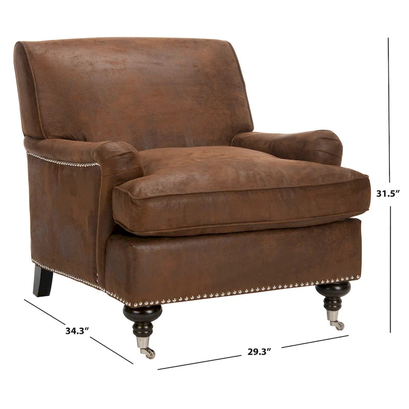Fauteuil Club – Émeraude / Marron antique / Or antique / Noir et blanc / Rose poudré / Bleu marine / Marron | Une place