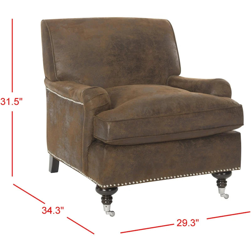 Fauteuil Club – Émeraude / Marron antique / Or antique / Noir et blanc / Rose poudré / Bleu marine / Marron | Une place