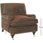 Fauteuil Club – Émeraude / Marron antique / Or antique / Noir et blanc / Rose poudré / Bleu marine / Marron | Une place