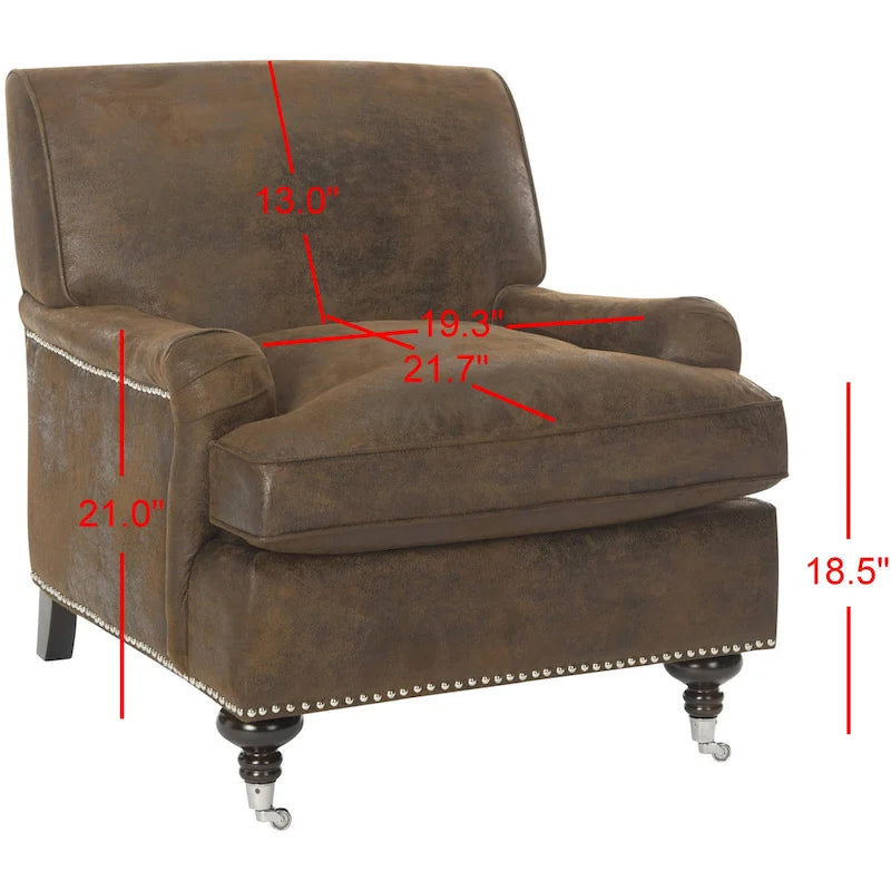 Fauteuil Club – Émeraude / Marron antique / Or antique / Noir et blanc / Rose poudré / Bleu marine / Marron | Une place