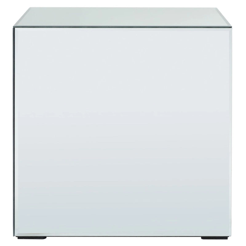 Table d'appoint miroir argenté, carrée, 1 personne
