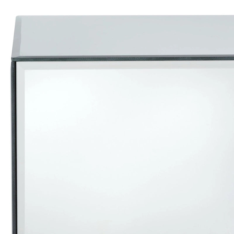 Table d'appoint miroir argenté, carrée, 1 personne