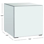 Table d'appoint miroir argenté, carrée, 1 personne