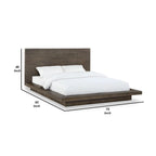 Lit plateforme Queen en pin brun - Base plinthe, 2 places