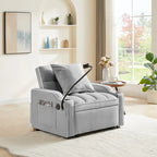 Fauteuil Convertible Lit – Gris / Beige / Noir / Rose – Simple, 3 positions réglables