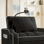 Fauteuil Convertible Lit – Gris / Beige / Noir / Rose – Simple, 3 positions réglables