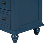 Table de chevet 3 tiroirs — Bleu / Marron / Noir / Blanc, Pin massif et MDF, Assemblage par 1 personne