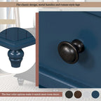 Table de chevet 3 tiroirs — Bleu / Marron / Noir / Blanc, Pin massif et MDF, Assemblage par 1 personne
