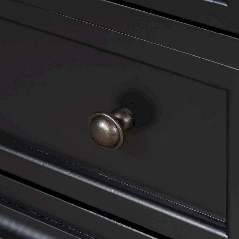 Table de chevet 3 tiroirs — Bleu / Marron / Noir / Blanc, Pin massif et MDF, Assemblage par 1 personne
