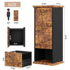 Classeur vertical à 4 tiroirs en bois Noyer / Noir marron / Gris pour bureau individuel