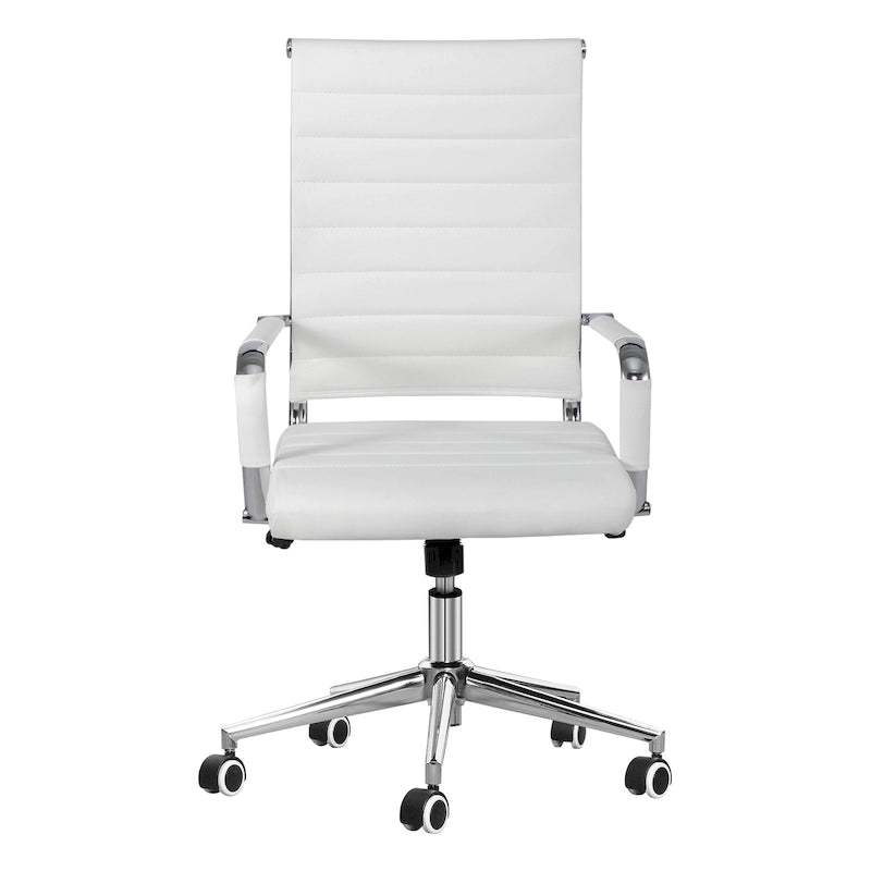 Chaise pivotante ergonomique en cuir PU côtelé marron/bleu/blanc/noir/gris, siège individuel