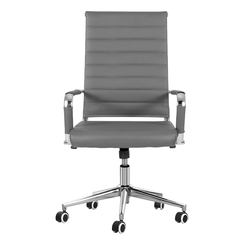 Chaise pivotante ergonomique en cuir PU côtelé marron/bleu/blanc/noir/gris, siège individuel