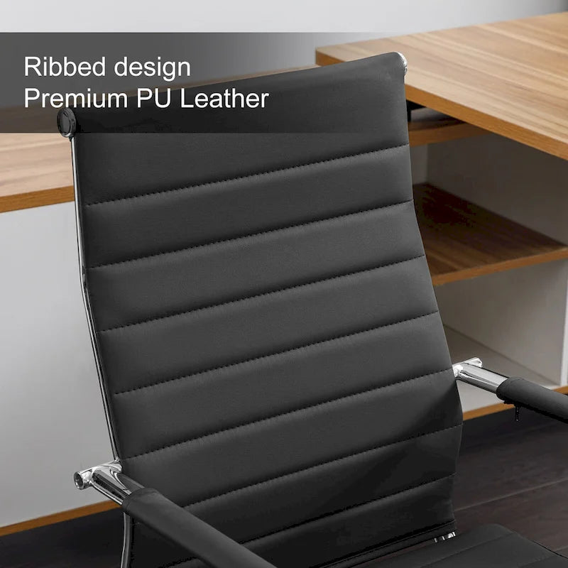 Chaise pivotante ergonomique en cuir PU côtelé marron/bleu/blanc/noir/gris, siège individuel