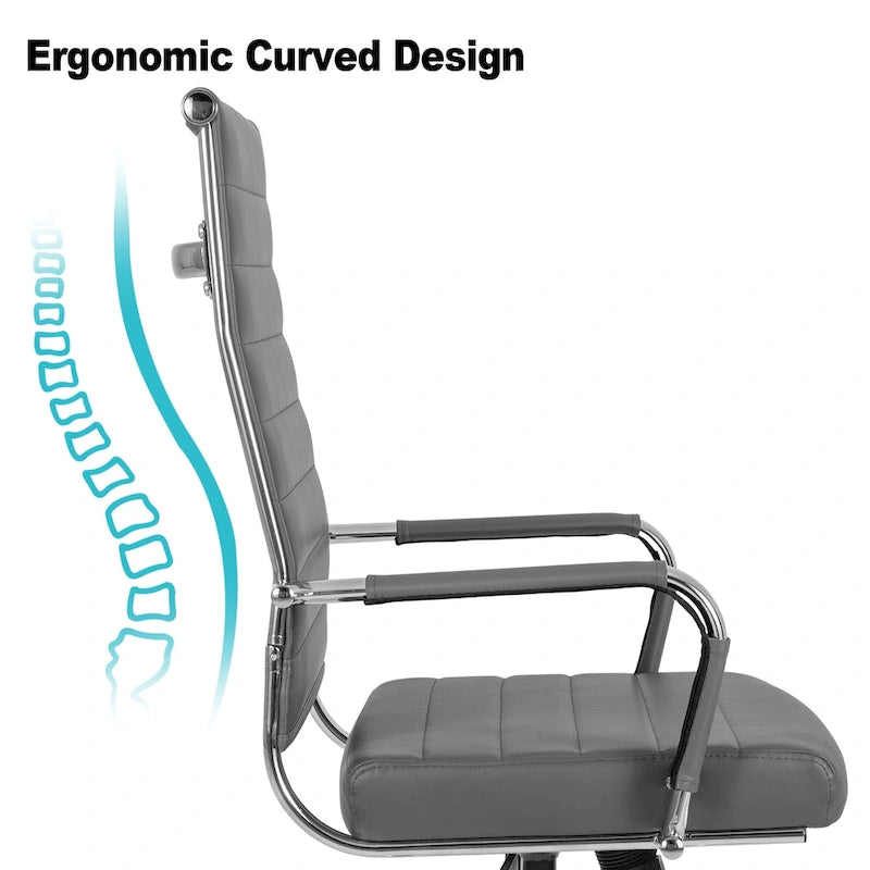 Chaise pivotante ergonomique en cuir PU côtelé marron/bleu/blanc/noir/gris, siège individuel