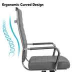 Chaise pivotante ergonomique en cuir PU côtelé marron/bleu/blanc/noir/gris, siège individuel