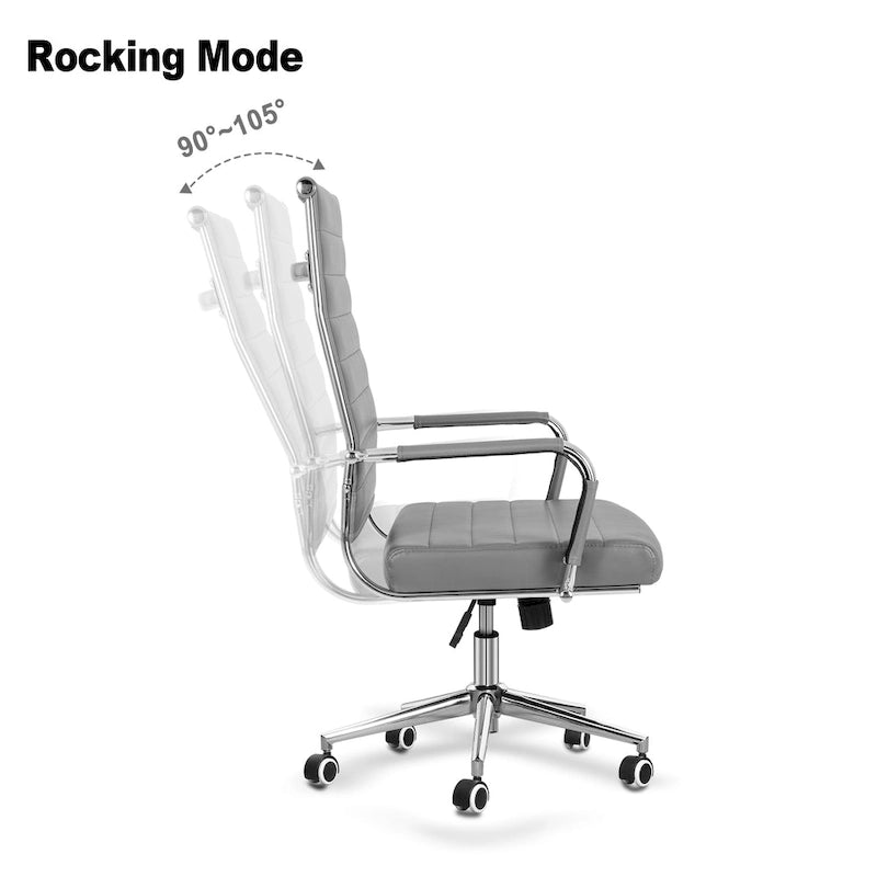 Chaise pivotante ergonomique en cuir PU côtelé marron/bleu/blanc/noir/gris, siège individuel